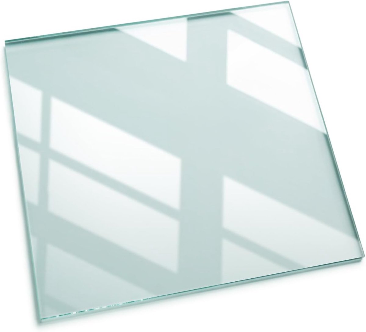 Glasplaat voor Tafels Vierkant 60x60 cm | Tafelblad Beschermer | Glazen Bodem | Met Anti-Slip Pads | Gepolijste Rand | voor Eettafel, Bureau of Salontafel | Doorzichtig - Transparant