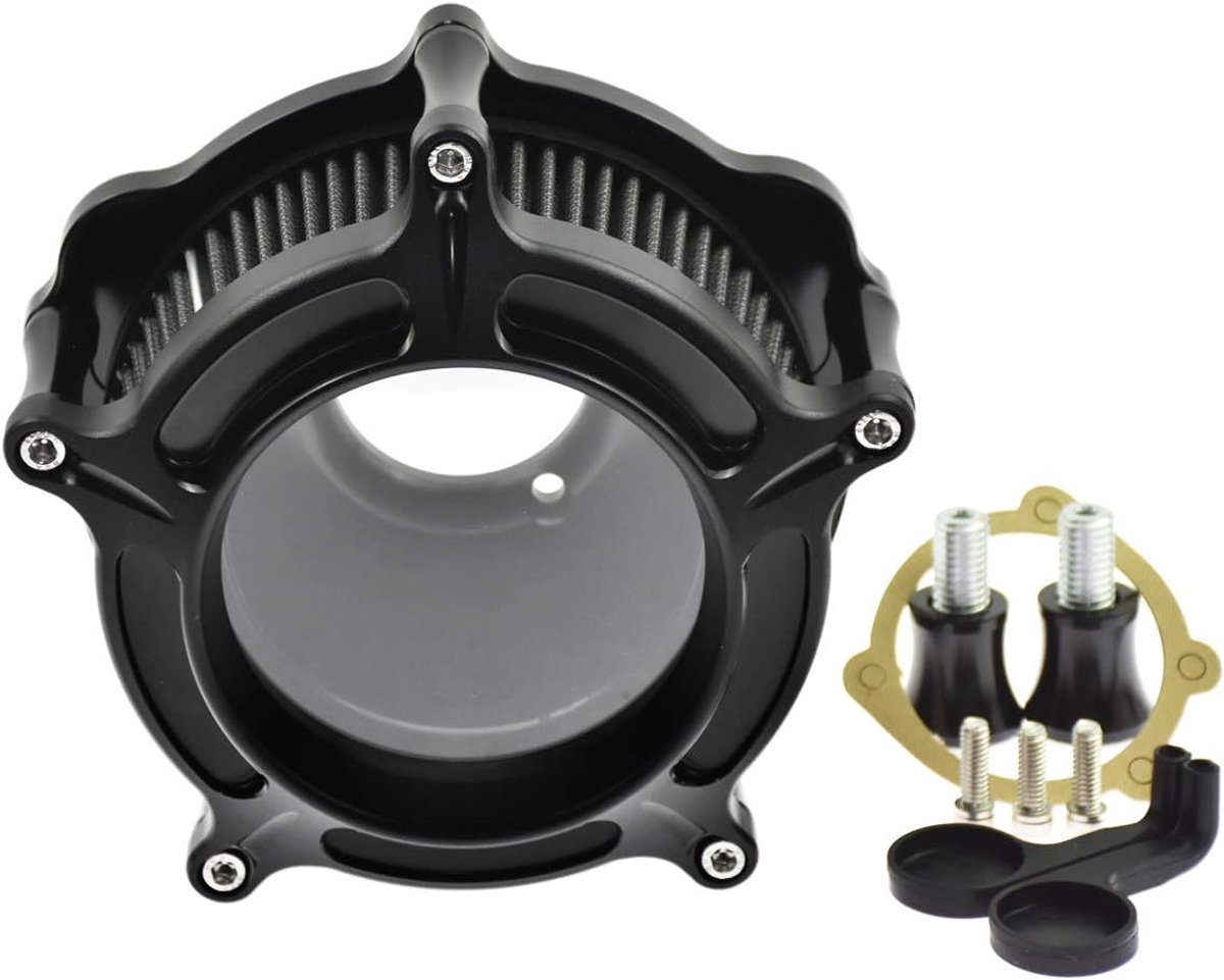 Luchtfilter CNC Luchtfilter Turbine Inlaatkit Fit voor Harley Sportster XL 1200 883 72 48 2004-2023 Zwart