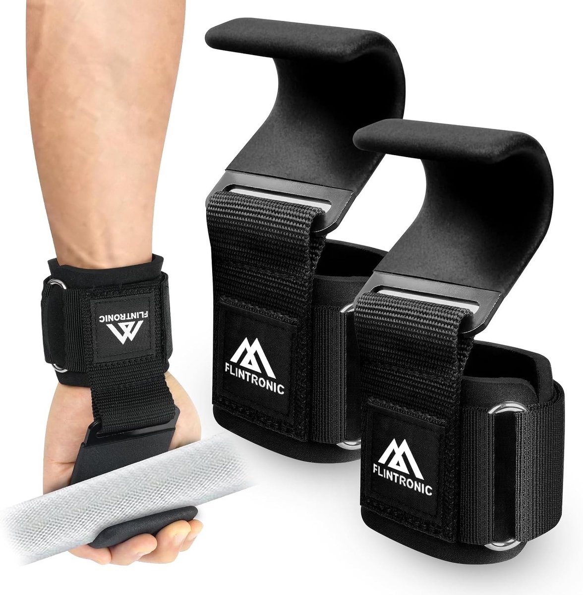 Gewichthefhaken met antislip polssteunbanden en neopreen polsvulling voor pull-up en krachttraining, ideaal voor fitness en bodybuilding workouts