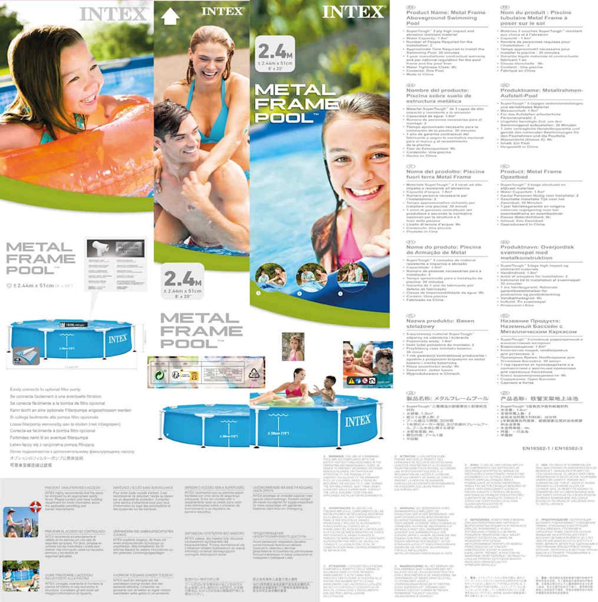 Intex Metal Frame piscine - Ø 244 cm x 51 cm