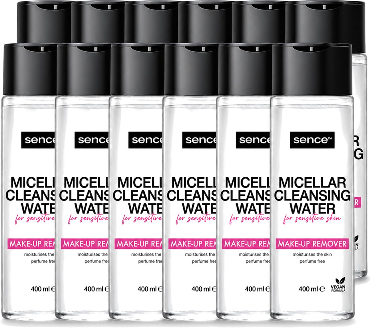 12 x Sence - Gevoelige Huid - Micellair Water - Make-up Remover - 400 ml - Voordeelverpakking - 12 stuks