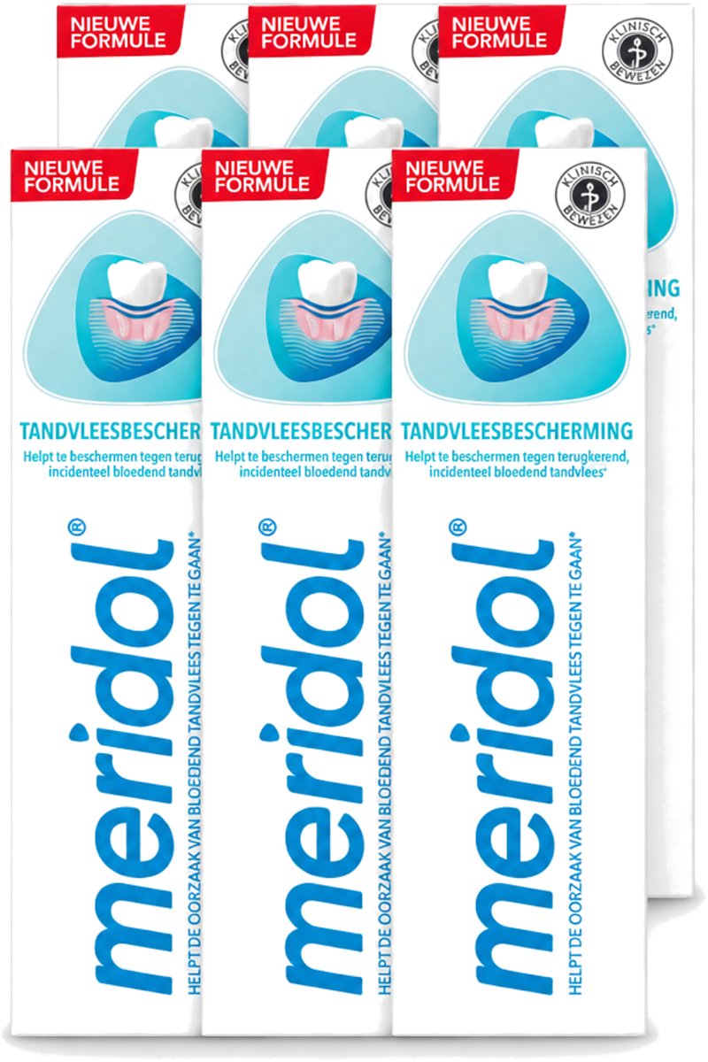 6 x Meridol - Tandpasta - Dagelijkse Tandverzorging - Beschermt tegen Tandvleesproblemen - 75 ml - Voordeelverpakking - 6 stuks