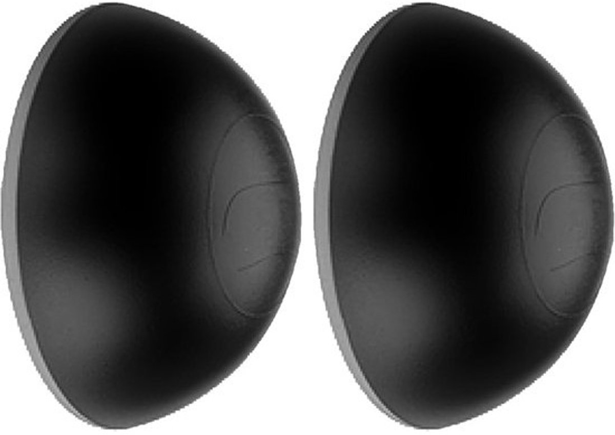 2 zelfklevende deurstoppers - Rond, zwart, 31 mm - Voor wandbescherming