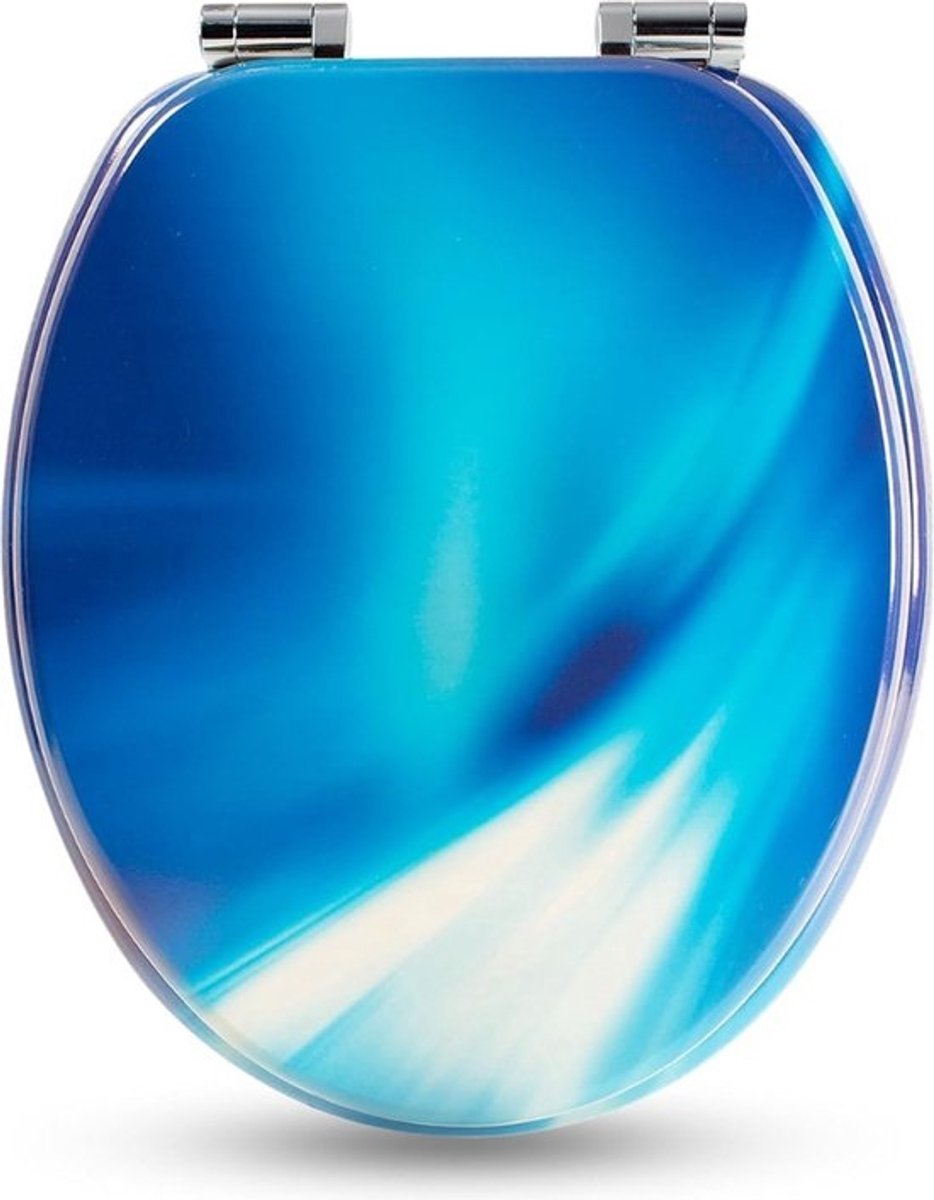 WC-bril met houten kern en softclose-mechanisme - kleurrijke motieven - Wave