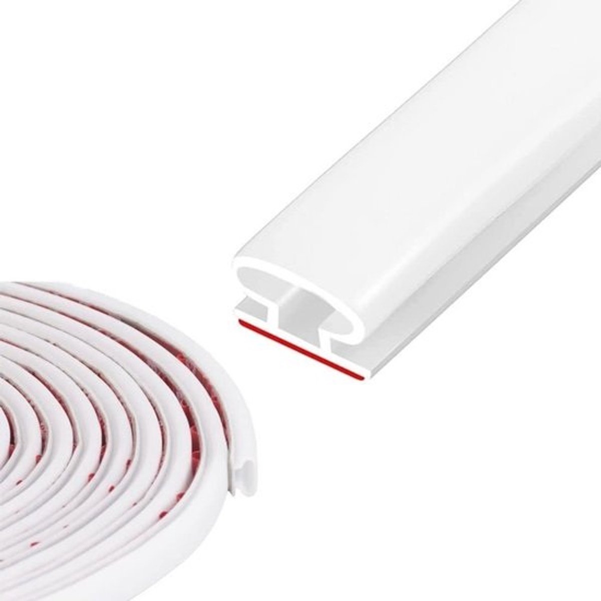 D-vormige rubberen tochtstrip voor deuren en ramen, zelfklevend en waterdicht, geluidsisolatie voor kieren van 3 tot 5,5 mm, wit en duurzaam