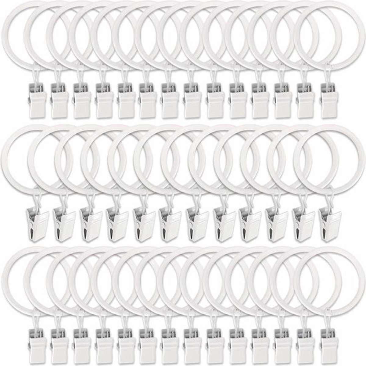 metalen gordijnringen - met clips - 40 stuks - decoratieve hangers - binnendiameter 3,5 cm