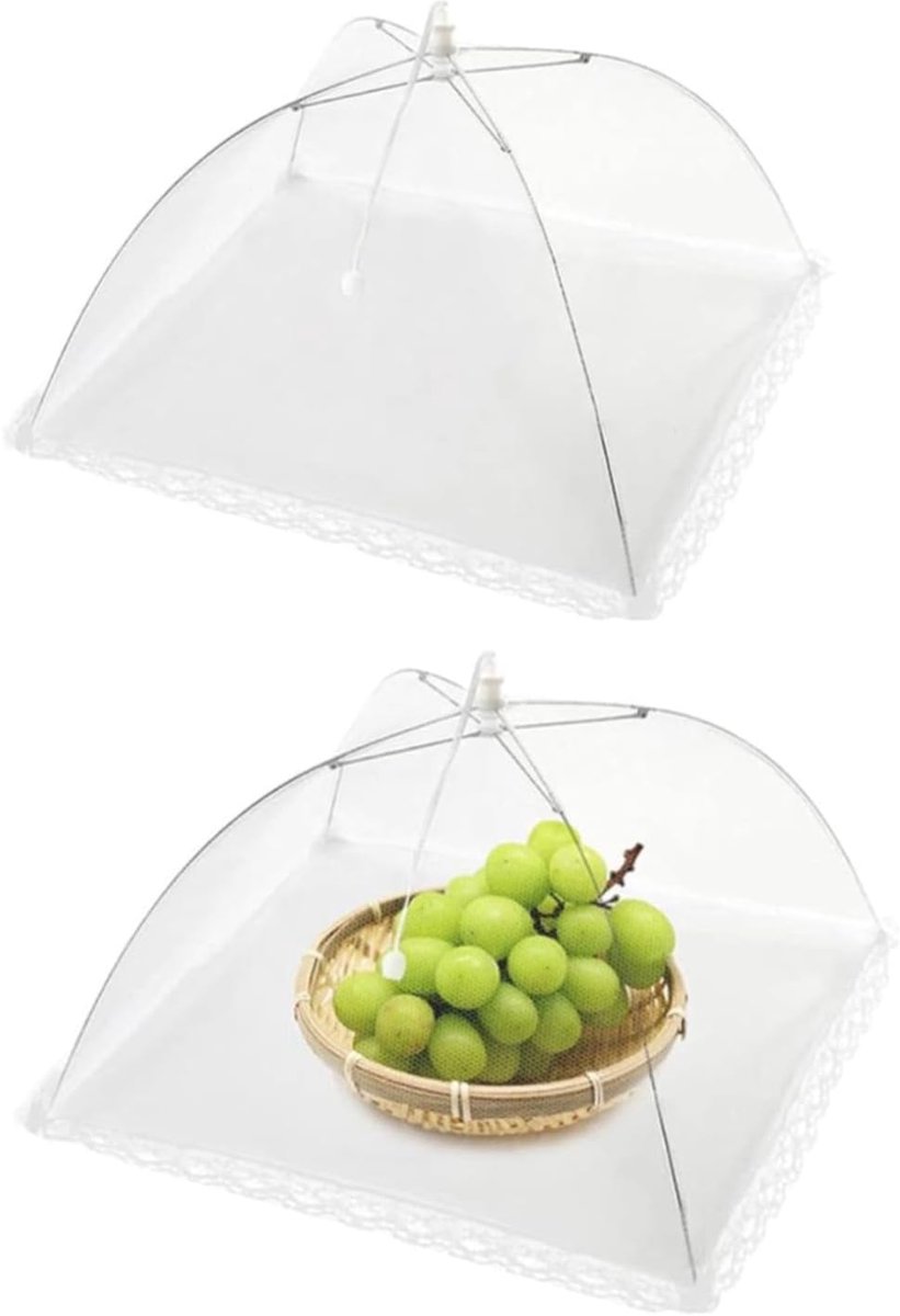 Foldable Food Bubbles, 2 Pcs Pop Up Fly Screen Food Covers Food Lid Umbrella Tent Insect Protection Foldable for BBQ - ShopVlot