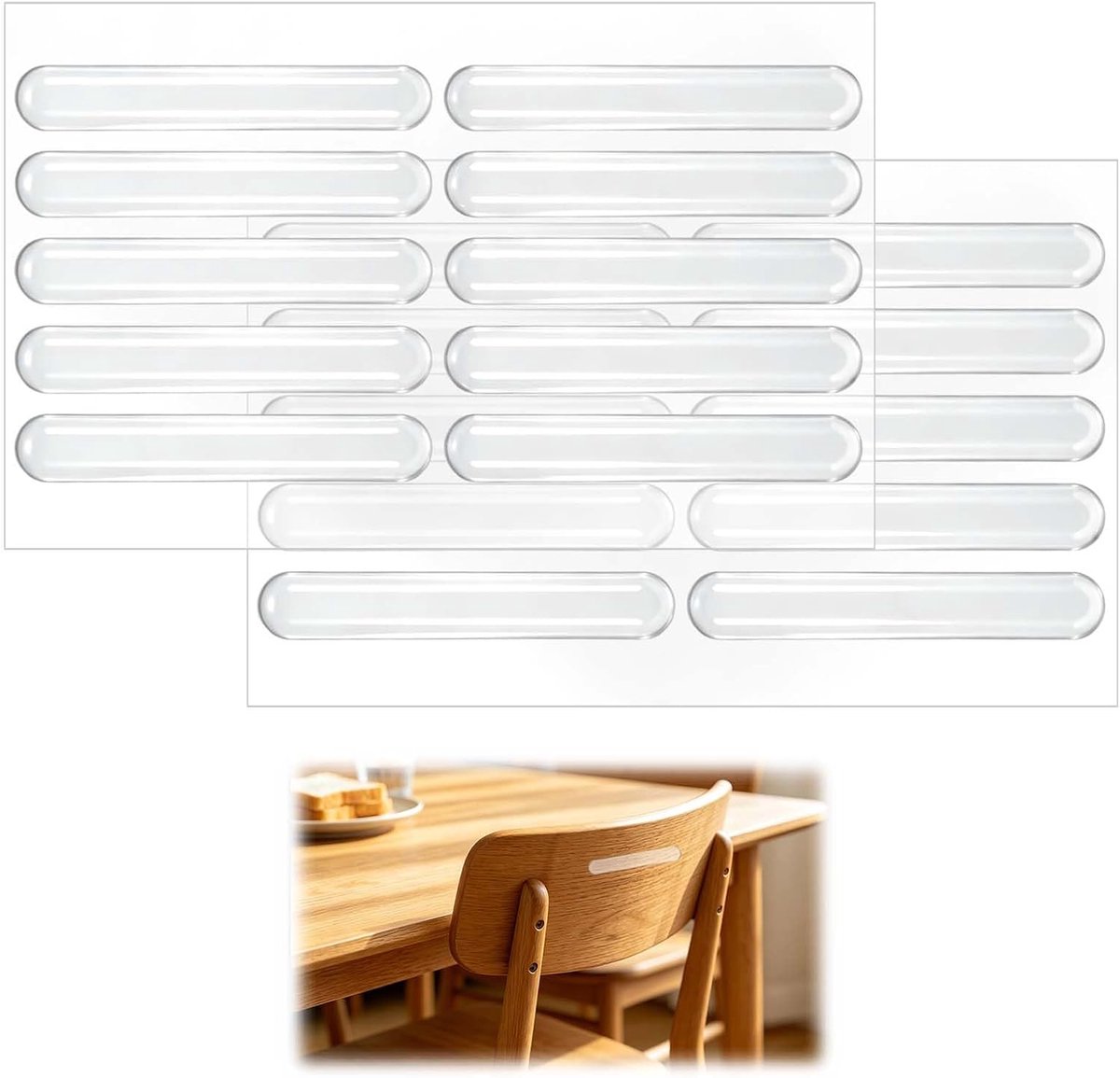Kastbuffers 20 stuks - transparante rubberen noppen - zelfklevend - schokdemping en geluidsreductie - SnelShoppen