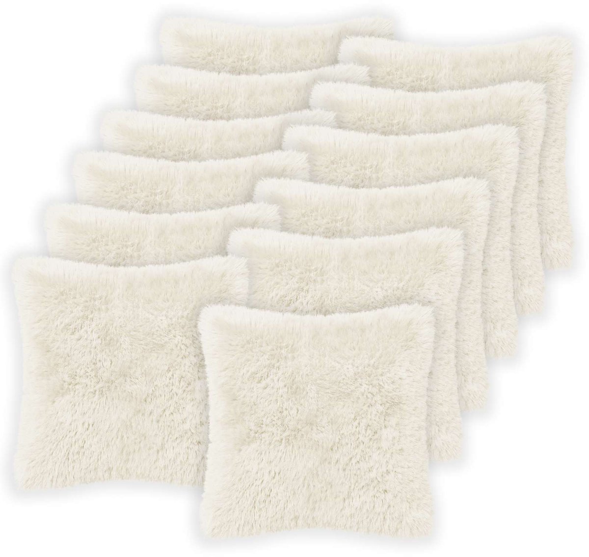 vidaXL Dekenkussen - 12 - st - HEERLEN - Wit - 50 - x - 50 - cm - PV - Fleece