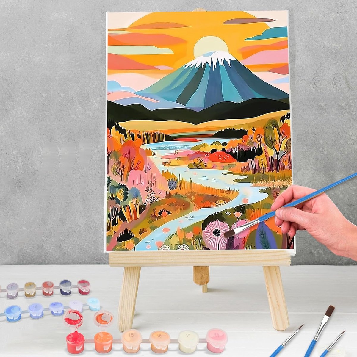 Schilderen op nummer kit - schilderdoek met acrylverf - voor volwassenen en beginners - eenvoudige doe-het-zelf kunst - ShopVlot
