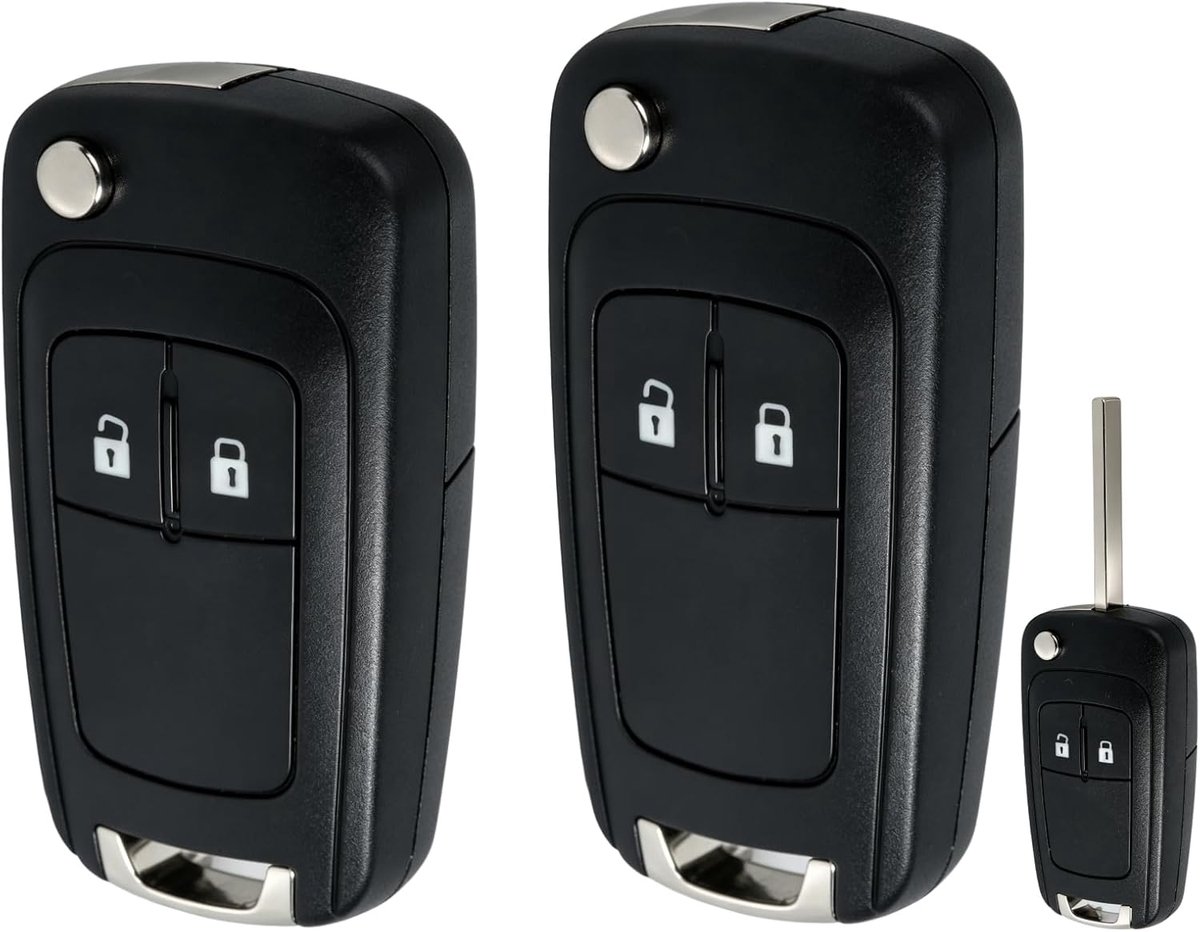 Autosleutel hoes 2 knoppen - geschikt voor Opel Astra J, Adam, Corsa E/D, Insignia - zonder programmeren - ShopVlot