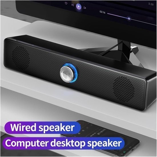 Home-theatersoundbar - Computerluidspreker - Voor films, muziek en games - Sterke bas - Compact ontwerp - Zwart — afbeelding 3