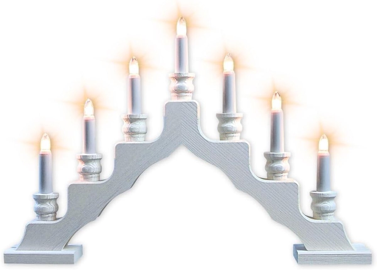 Kandelaar - Zweedse kerstboog - 7 lampen + 1 vervanglamp - sfeervolle verlichting voor binnen - ShopVlot