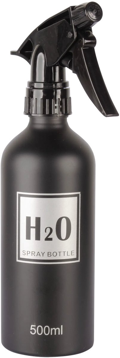 DKS Pro H2O Waterspuit Zwart 500ml - Professionele Kappers Sprayfles en Haarverstuiver voor Salon en Barber