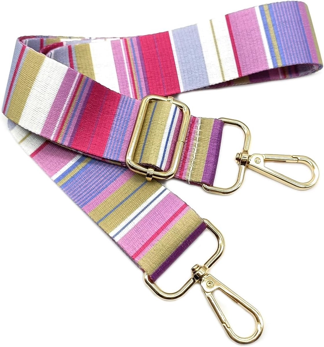 Schouderriem, verstelbaar, blauw-roze, handtasriem, vervanging, universele reserveband met gouden gesp voor dames, handtas, schoudertas, accessoires, 601