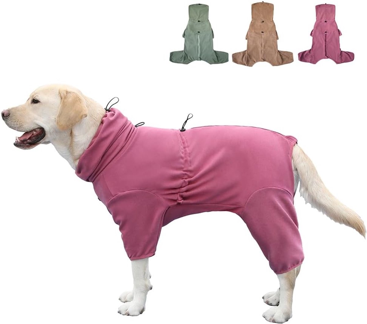 Huisdierpyjama voor grote honden, extra grote stretch, geschikt voor volwassen honden, middelgrote honden, grote honden jumpsuit vierbenige hondenkleding, chirurgisch herstel hondenkleding. (rood, 4XL