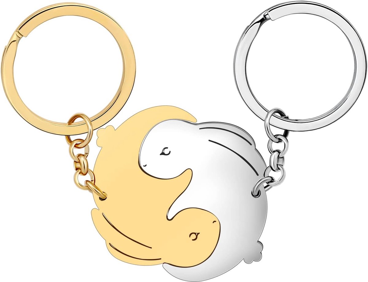 Paar konijn sleutelhanger konijn sleutelhanger roestvrij staal koppels geschenken voor vrouwen meisje rugzak portemonnee bedels
