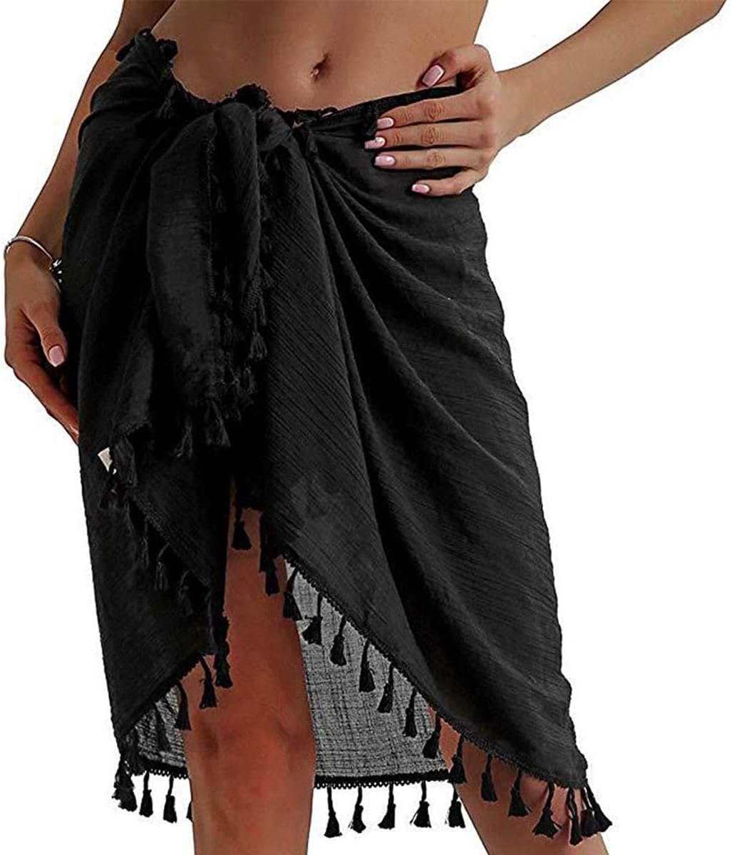 Rok voor strand, dames, kort schort met franjes, sarong, badpak, dames, bikini, multifunctionele overtrek, strand, wrap, sarong en feest, zomer, bikini, cover-up up