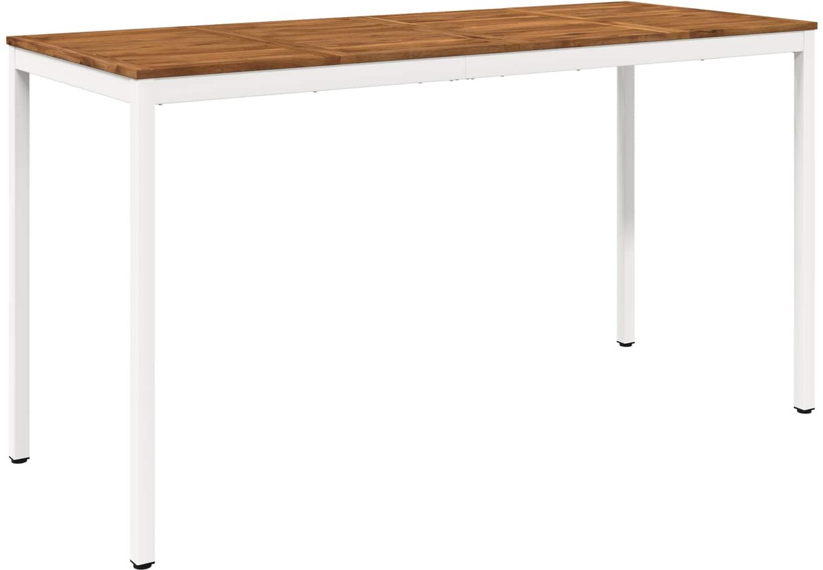 vidaXL Tuin - Bar - Tafel - NAARDEN - Natuurlijk - en - Wit - 196 - x - 80,5 - x - 105 - cm Natuurlijk en Wit