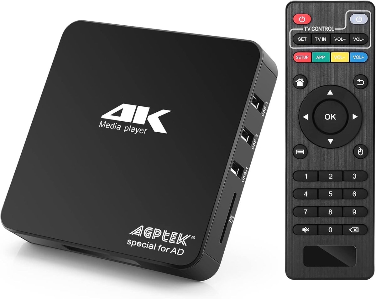 4K Ultra-HD Digitale Media Speler met HDMI/AV Output voor HDTV, Ondersteunt USB Drives en SD Kaarten, Geschikt voor PPT, MKV, AVI en RMVB Formaten