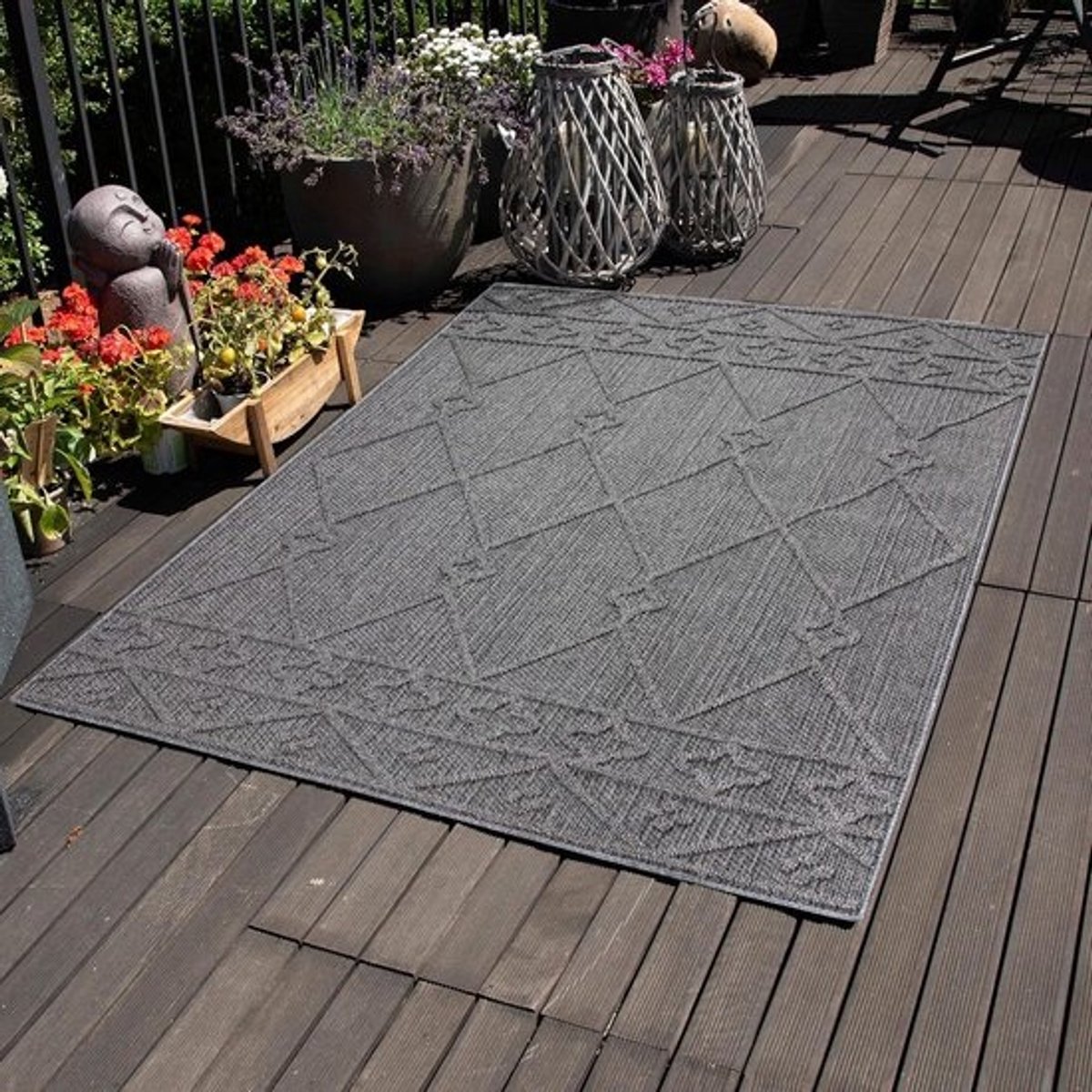 Weerbestendig binnen- en buitentapijt - met boho-design - 80x250 cm - Perfect voor keuken, balkon, terras, tuin en woonkamer