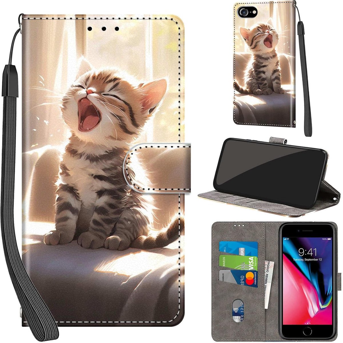 Portemonnee Telefoonhoes voor iPhone 7/8 / iPhone SE Kat