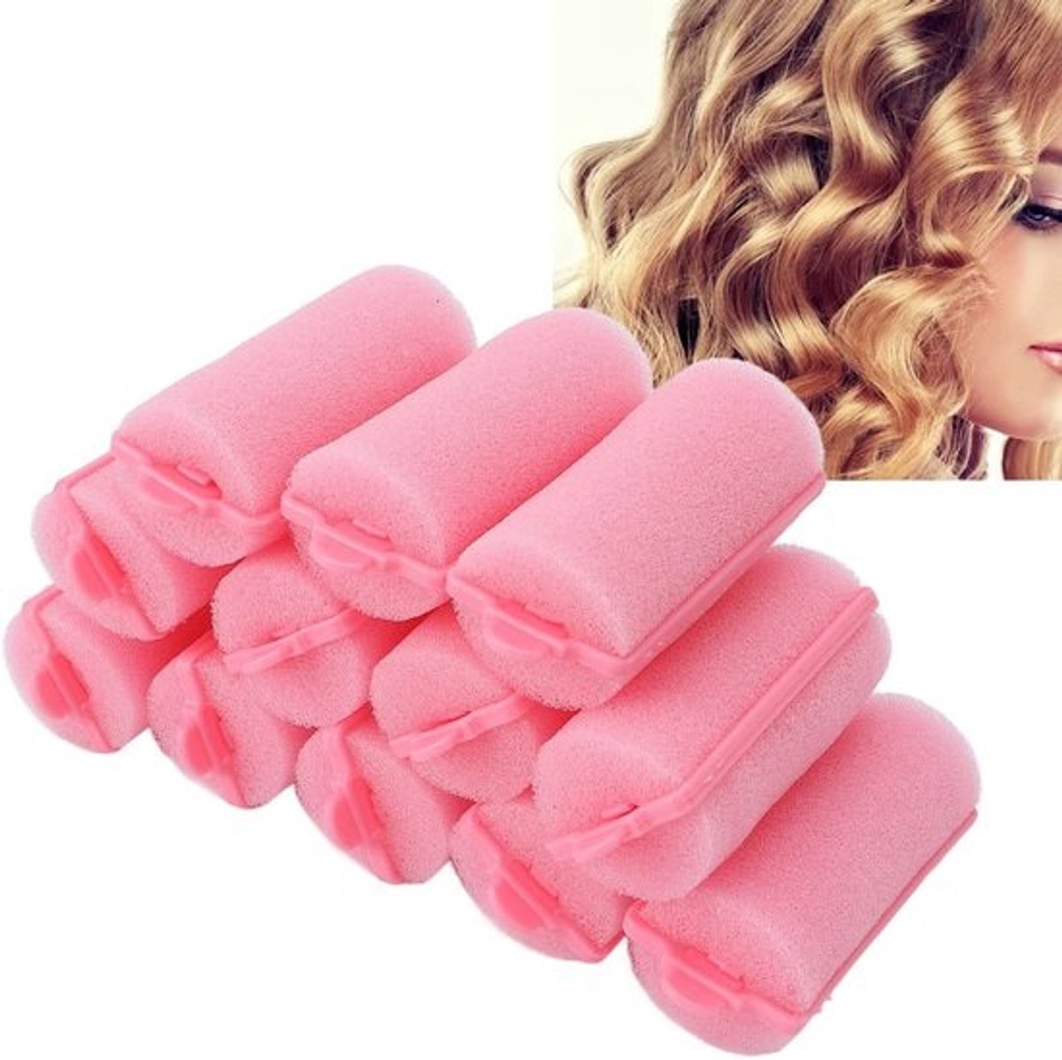 Dailygoods - Haarrollers 12-delig - Draagbaar - Huidvriendelijk - Flexibel - Geschikt voor nat/droog haar - Gemakkelijk te gebruiken - Haarkrulspelden