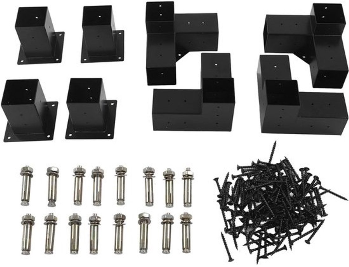 Set pergolabeugels - 8 stuks - Roestvrij staal - Sterke montagebeugels - voor pergola's - Gemakkelijk te monteren - Flexibel te positioneren - Tuinaccessoires - Duurzame constructie