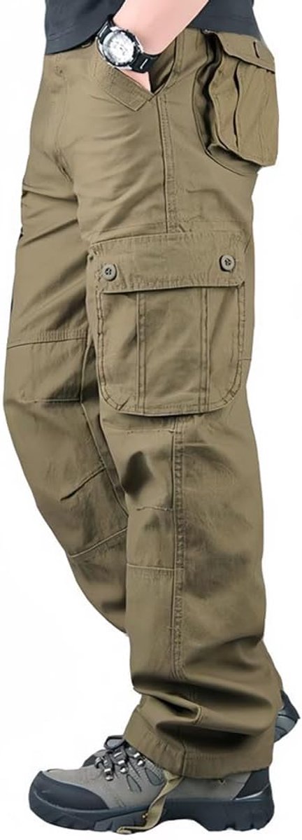 Cargobroek voor heren, katoen, werkbroek voor mannen, outdoorbroek, militaire broek, cargobroek, legerbroek, met veel zakken, rangerbroek