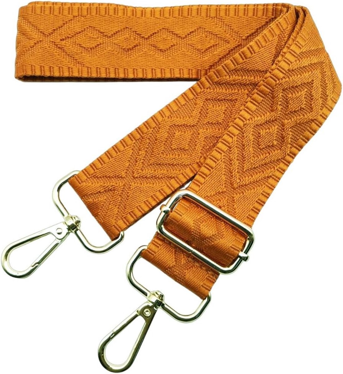 Verstelbare Schouderband voor Brede Tassen, Handtas en Schoudertas, Interchangeable met Gouden Gesp, DIY Accessoire voor Vrouwen, 3.8 cm, Oranje