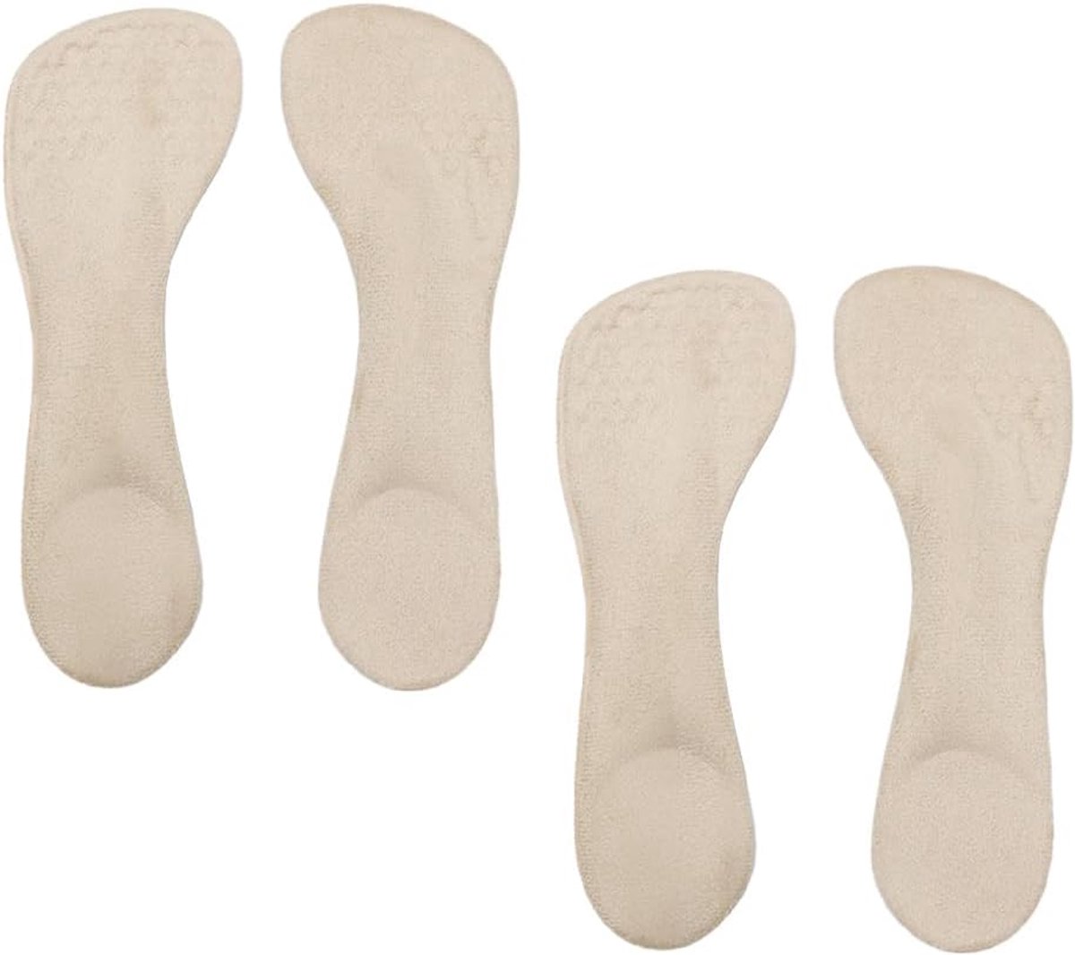 2 paar damesschoenen met hoge hak Antislipkussentjes Zelfklevende flanel antislipkussentjes Booginlegzolen Comfortabele inlegzolen voor hoge hakken, sandalen, platte schoenen (abrikoos)