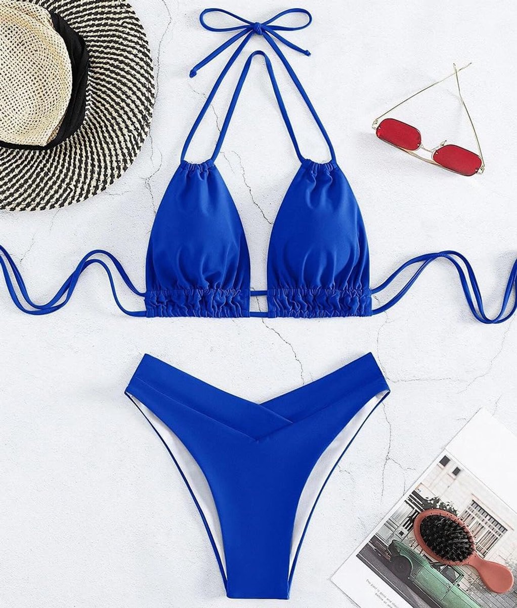 Badpak voor dames, push-up, gevoerde beha, bikini, tweedelige bikini, push-up, tweedelige badmode, damesbadpak, hoge taille, beachwear, zomerbikini