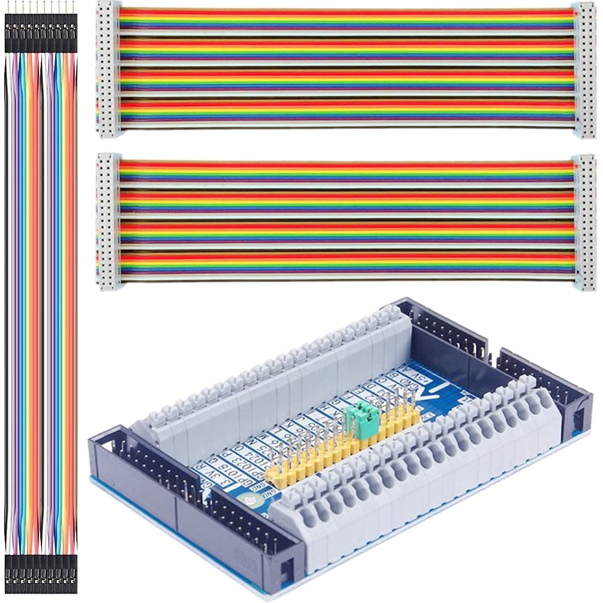 Cascade Expansion Board Module 40-pin+40 Pin Female - Female Rainbow Ribbon Cable with DuPont Cable for Raspberry Pi - ShopVlot