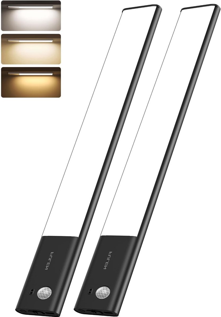 Draadloze LED Keukenonderkastverlichting met Bewegingssensor, Oplaadbare 38cm Lamp, Set van 2, Ideaal voor Keuken, Onderkasten en Sfeerverlichting