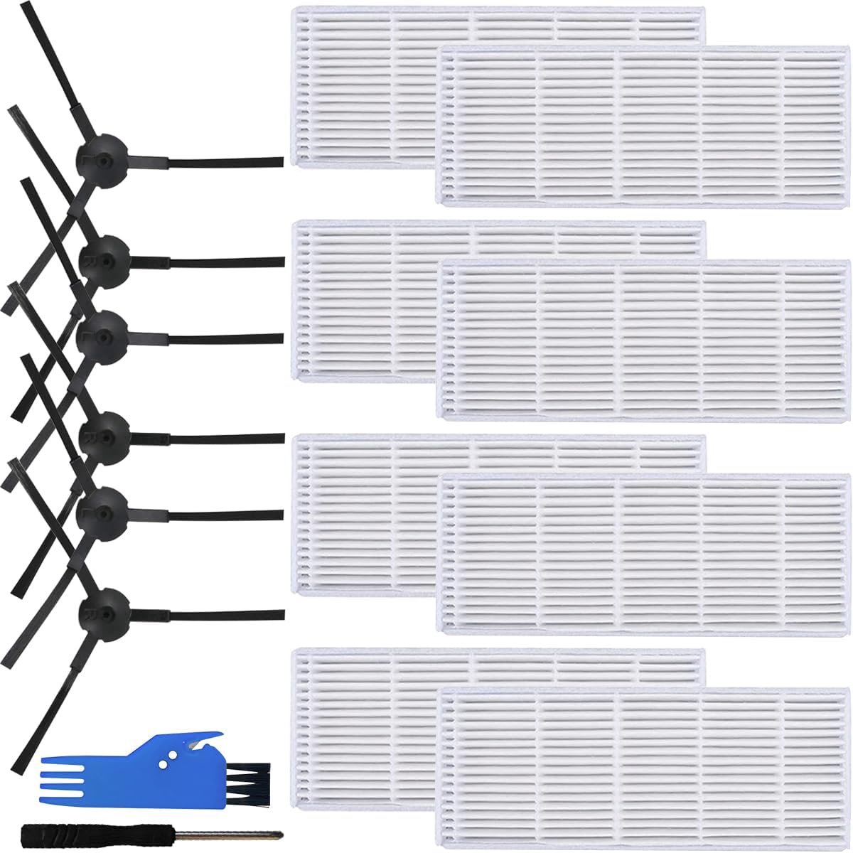 Parts Accessories for Medion E32 (MD 18510) E32 SW (MD 18503) MD 16192 MD 18500 MD 18501 MD18600 Robot Vacuum Cleaner, Side Brush + HEPA Filters + Cleaning Brush + Screwdriver