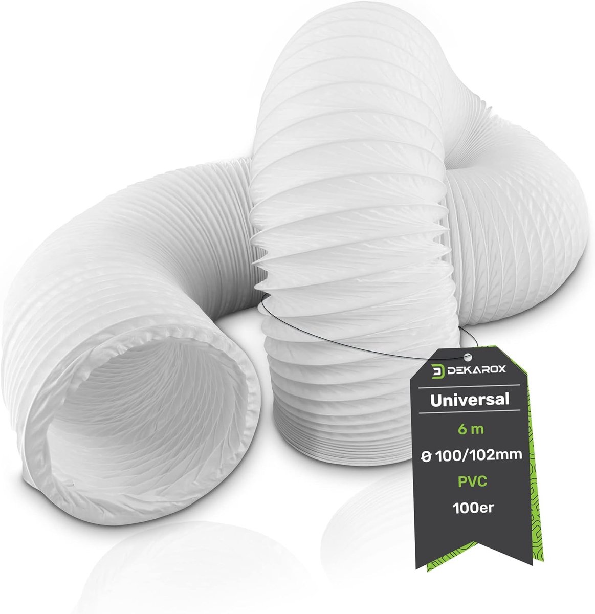 6 m PVC drain hose Ø 100/102 mm flexible for 100 air conditioning tumble dryer drain dryer extractor hood - ShopVlot