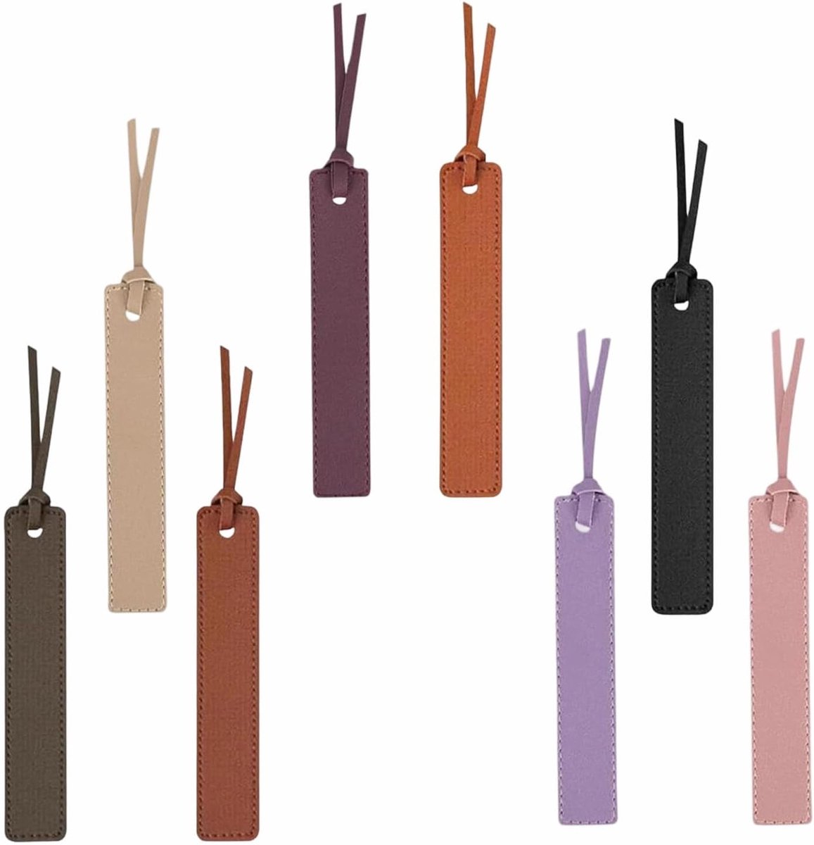 8 stuks leren boekenleggers, gepersonaliseerde bladwijzers met leren touw, veelkleurige boekenlegger voor - ShopVlot