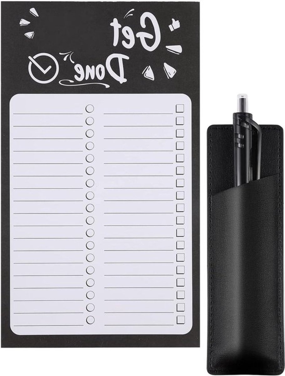 Magneetblok en PU lederen magnetische penhouder voor organisatie en boodschappen - Praktische winkellijst met doe-het-zelfplannen