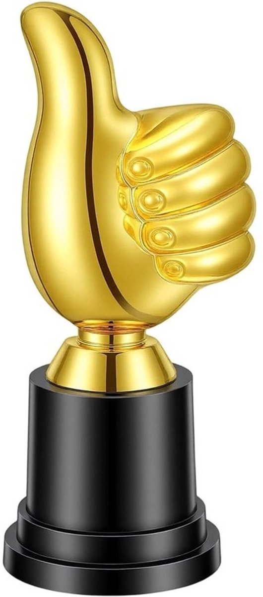 Grappige trofee - Deelnameprijs - Voor het belonen van vieringen - Speels ontwerp - 13 cm hoog - Goud