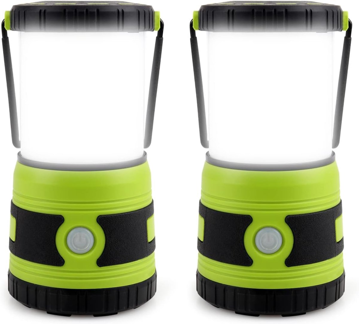 Led-campinglamp, 1500 lumen, 4 instelbare lichtmodi, werkt op batterijen, noodlamp, geschikt voor tentverlichting, noodgevallen en stroomuitval, 2 stuks