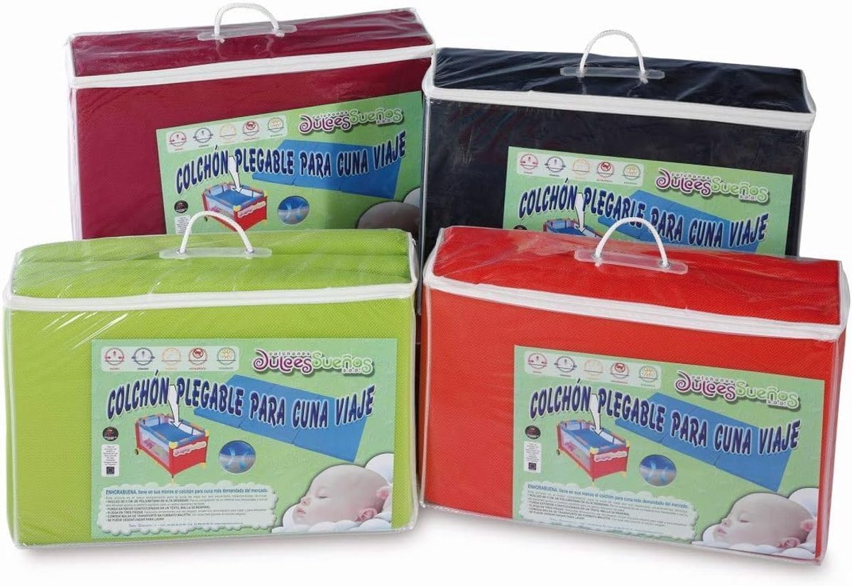 Matras voor reisbed opvouwbaar 60x120 | 6 cm Dik | Voor reiswieg | Opvouwbaar in 3 delen | 3D Anti-verstikkingshoes | inclusief draagtas | (Grijs)