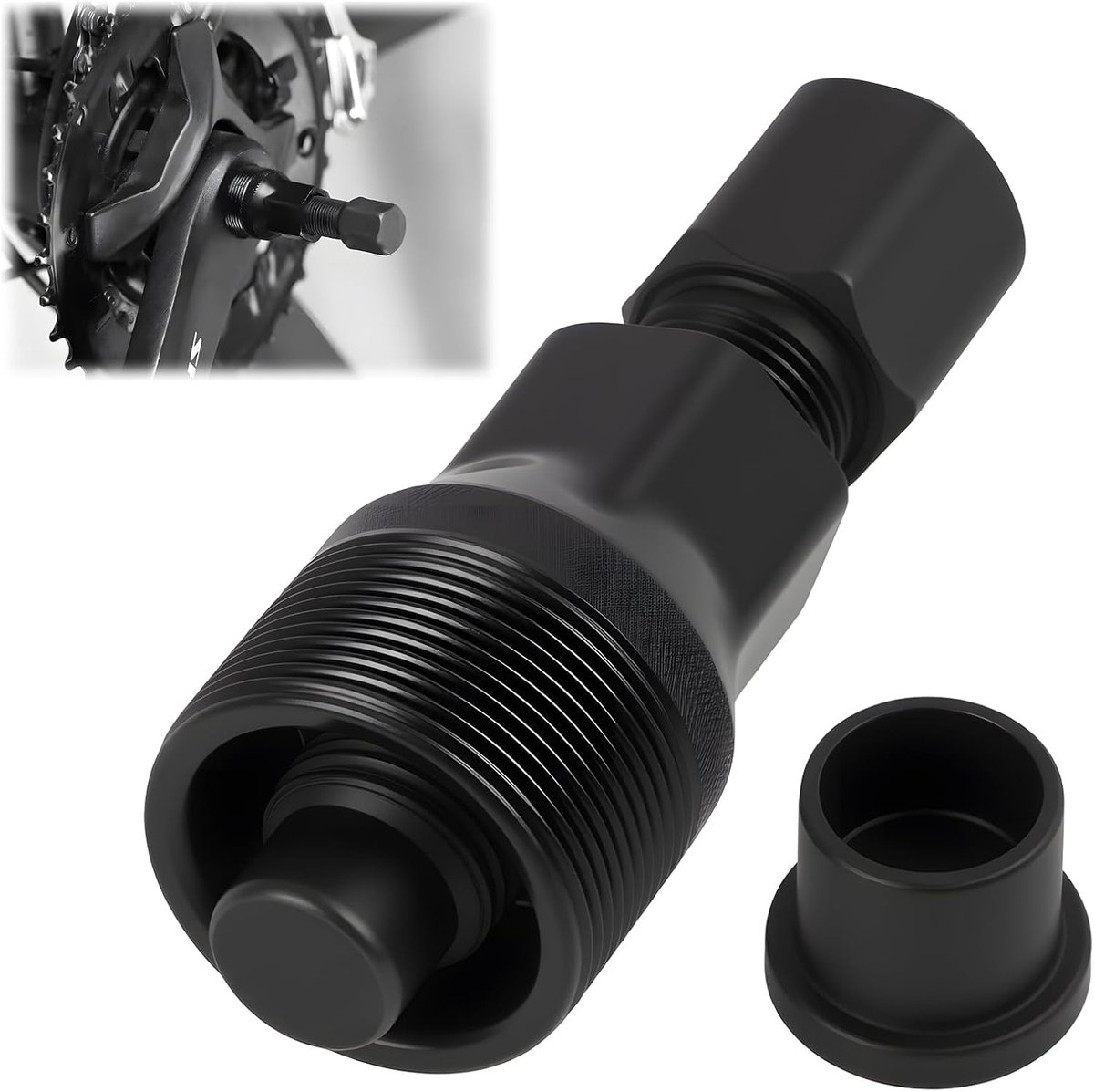 Cranktrekker voor fiets, trapastrekker, cranktrekker, compact reparatiegereedschap van koolstofstaal, cranktrekker met afneembare kap voor onderhoud en onderhoud van fietsen