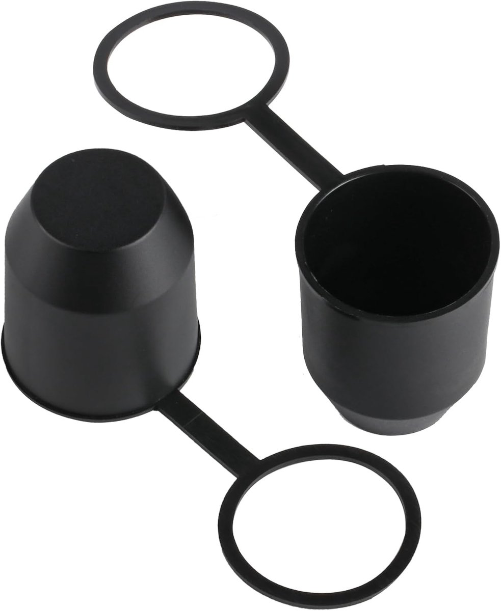 2 stuks trekhaakafdekking, trekhaakkap, beschermkap voor trekhaak met bevestigingsring, universele kogelafdekking voor 50 mm auto- en camperkogelkopbescherming
