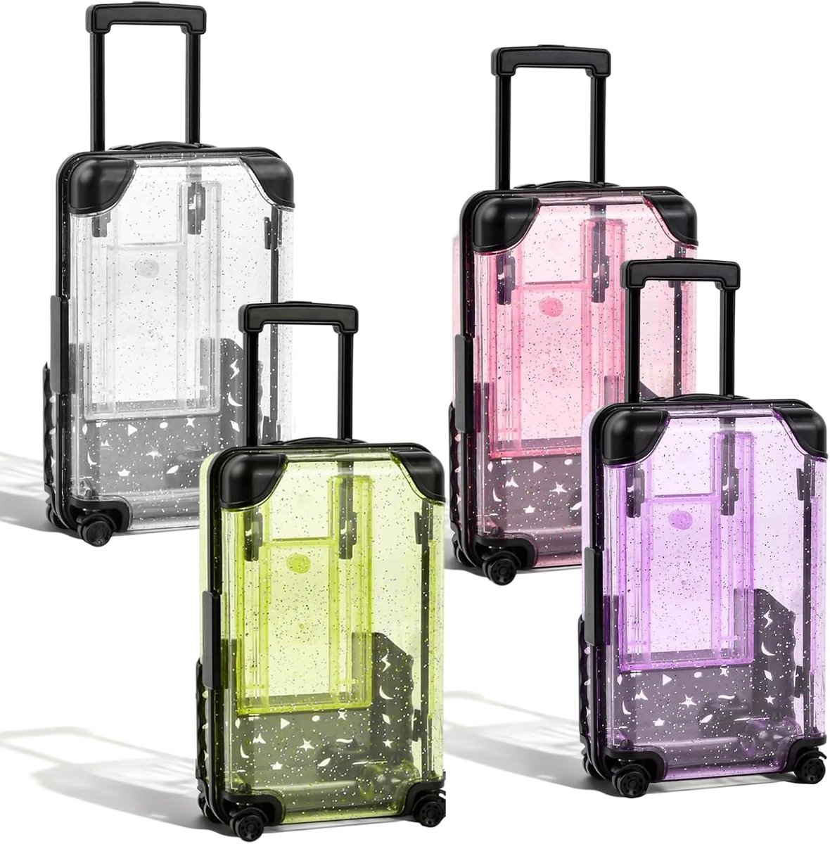 4 stuks mini-koffers, geschenkdoos, reiskoffer, vakantiekassa, decoratie, creatieve geldkoffer, kleine spaarpot, mobiele telefoonhouder, verpakking voor geldgeschenken, verjaardag en bruiloft
