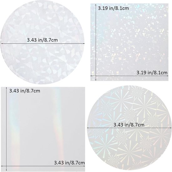 Siliconen vormen met inzetstukken, 4 verschillende gietvormen van epoxyhars, holografische siliconen inzetstukken voor het aanbrengen van holografische motieven in hars, zegelwas, snoep — afbeelding 2