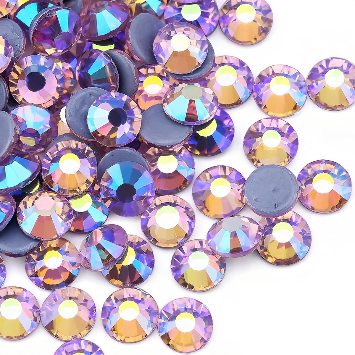 Hotfix Steentjes Bulk - Glazen Strass Edelstenen voor Stof, Kleding, Ambachten & Bedazzling 4,8 mm (ss20, 1440 stuks, Light Pink AB)