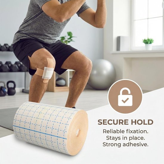 Verbandrol, rekbaar, 10 cm x 10 m, ademend non-woven verband, zelfklevende tape voor wondverzorging, als zacht verbandmateriaal, huidkleurig — afbeelding 5