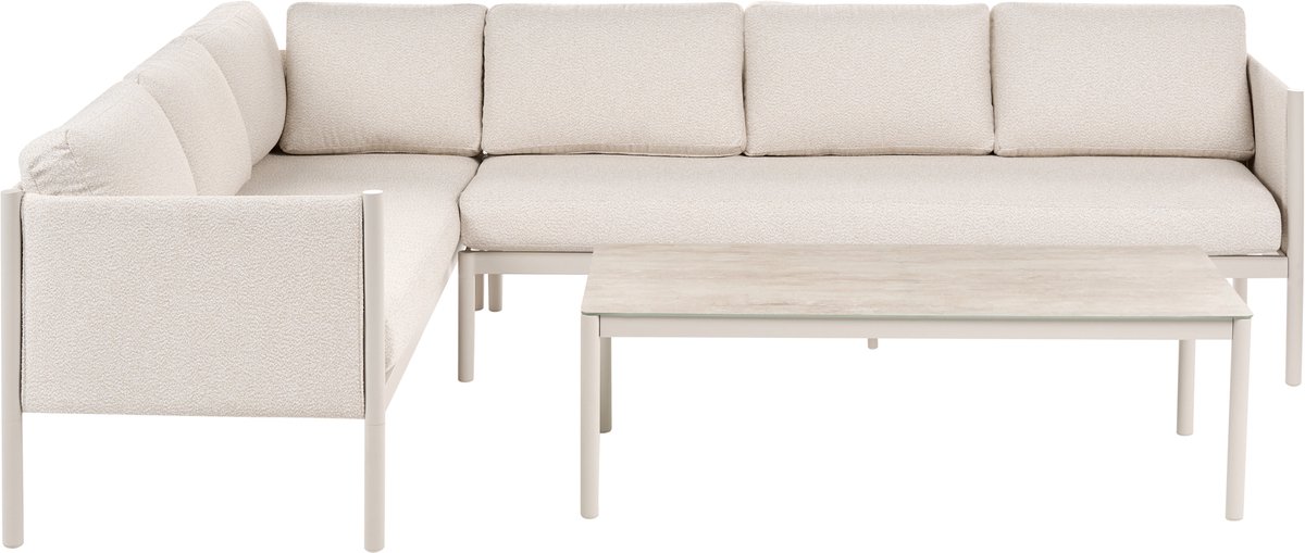 Beliani TONARA - Loungeset 5-persoons - Lichtbeige - Aluminium