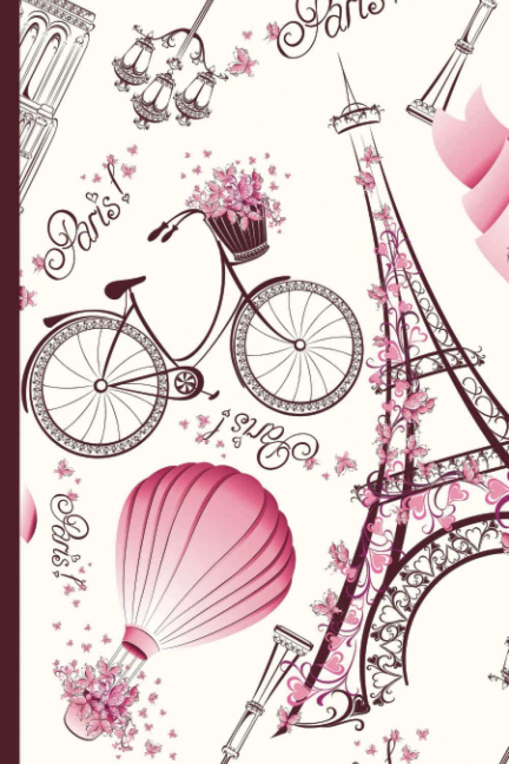 Paris Notebook: Vintage Eiffel Tower Journal, 100 ruled pages 6x9 inches - ShopVlot
