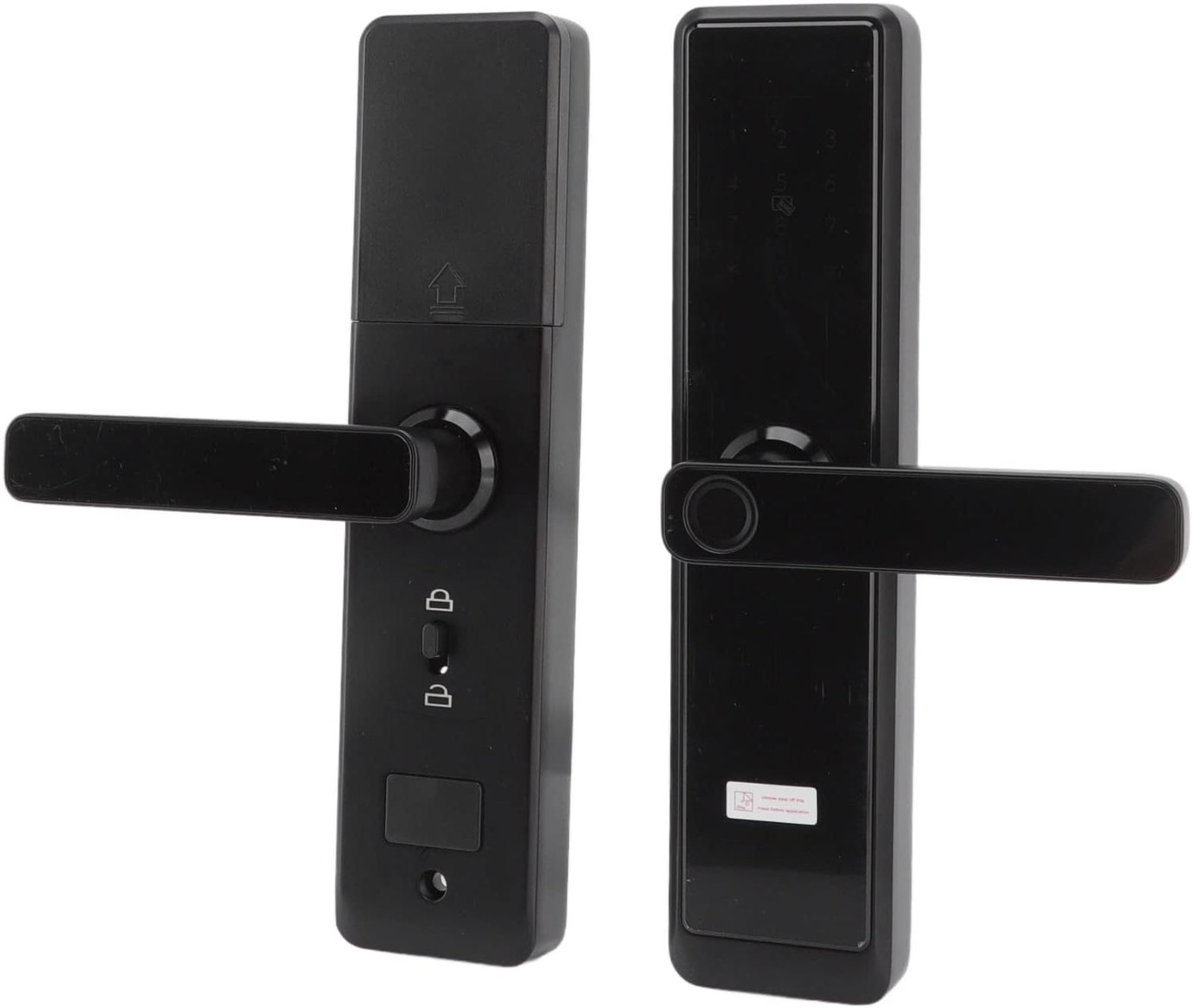 Hyuduo Slim Deurslot, Volautomatisch Elektronisch Vingerafdrukslot met APP-bediening, Antidiefstaltoegang, Zwart, Snelle Installatie-instructies voor Thuisappartementkantoorgebruikers